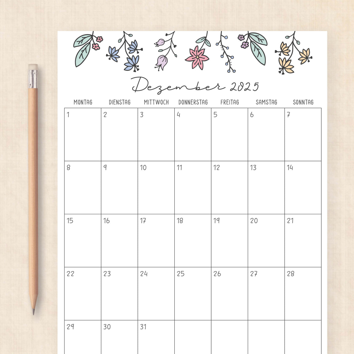 kalender 2025 zum ausdrucken
