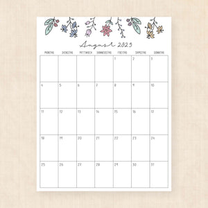 kalender 2025 zum ausdrucken
