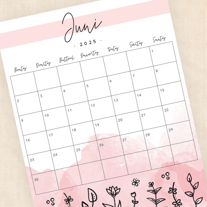 kalender 2025 zum ausdrucken