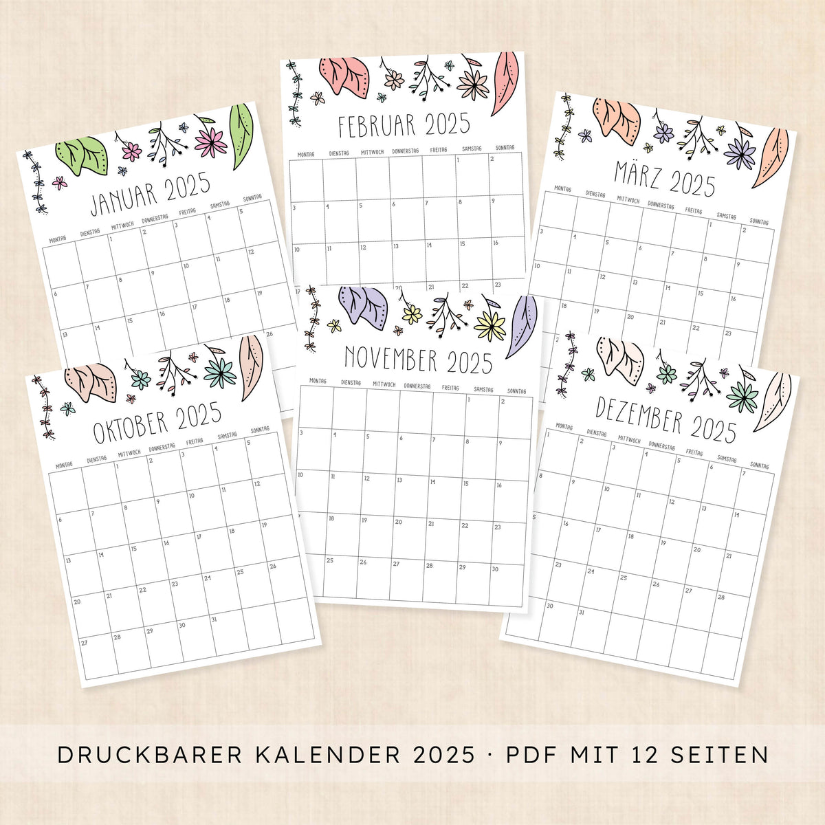 kalender 2025 zum ausdrucken