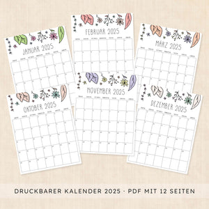 kalender 2025 zum ausdrucken