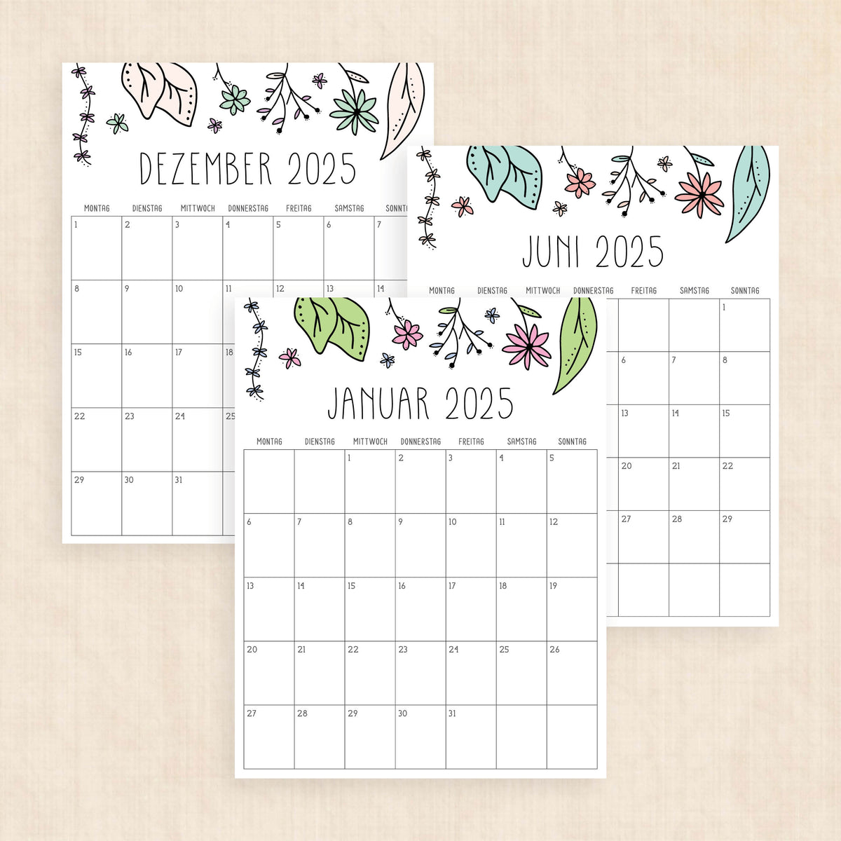 kalender 2025 zum ausdrucken