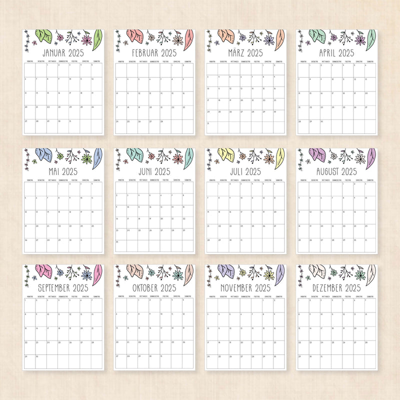 kalender 2025 zum ausdrucken
