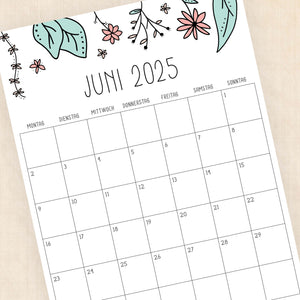 kalender 2025 zum ausdrucken