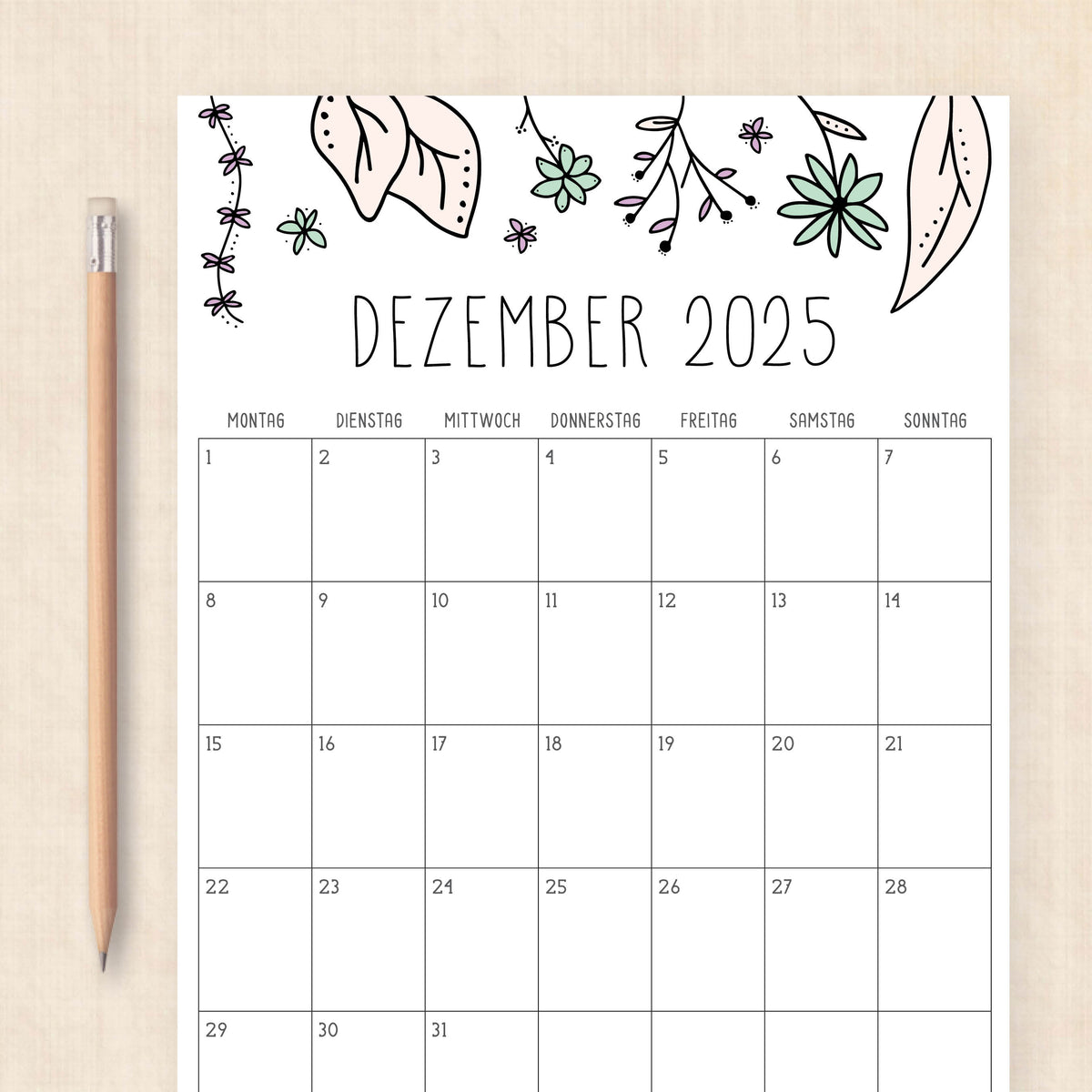 kalender 2025 zum ausdrucken