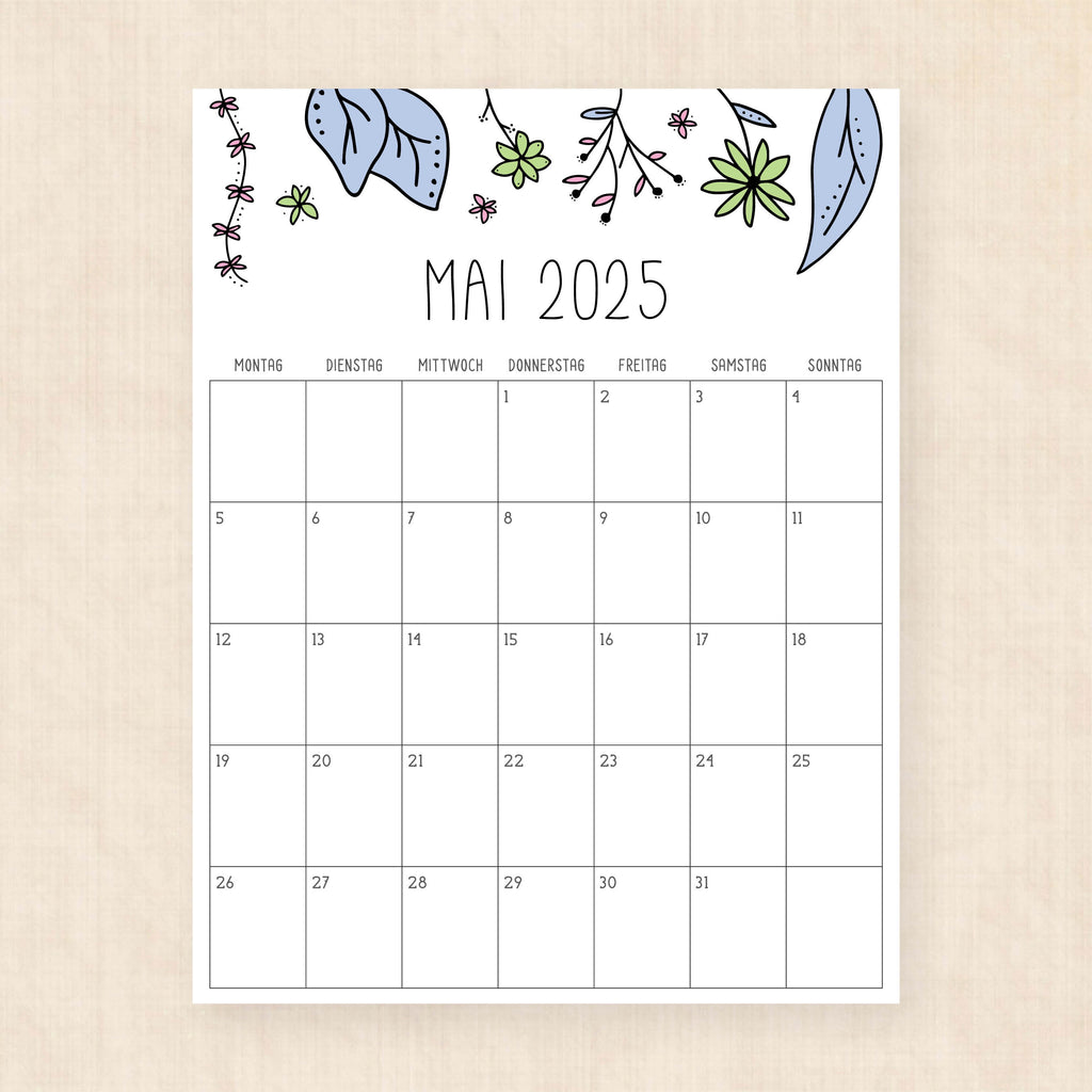 kalender 2025 zum ausdrucken