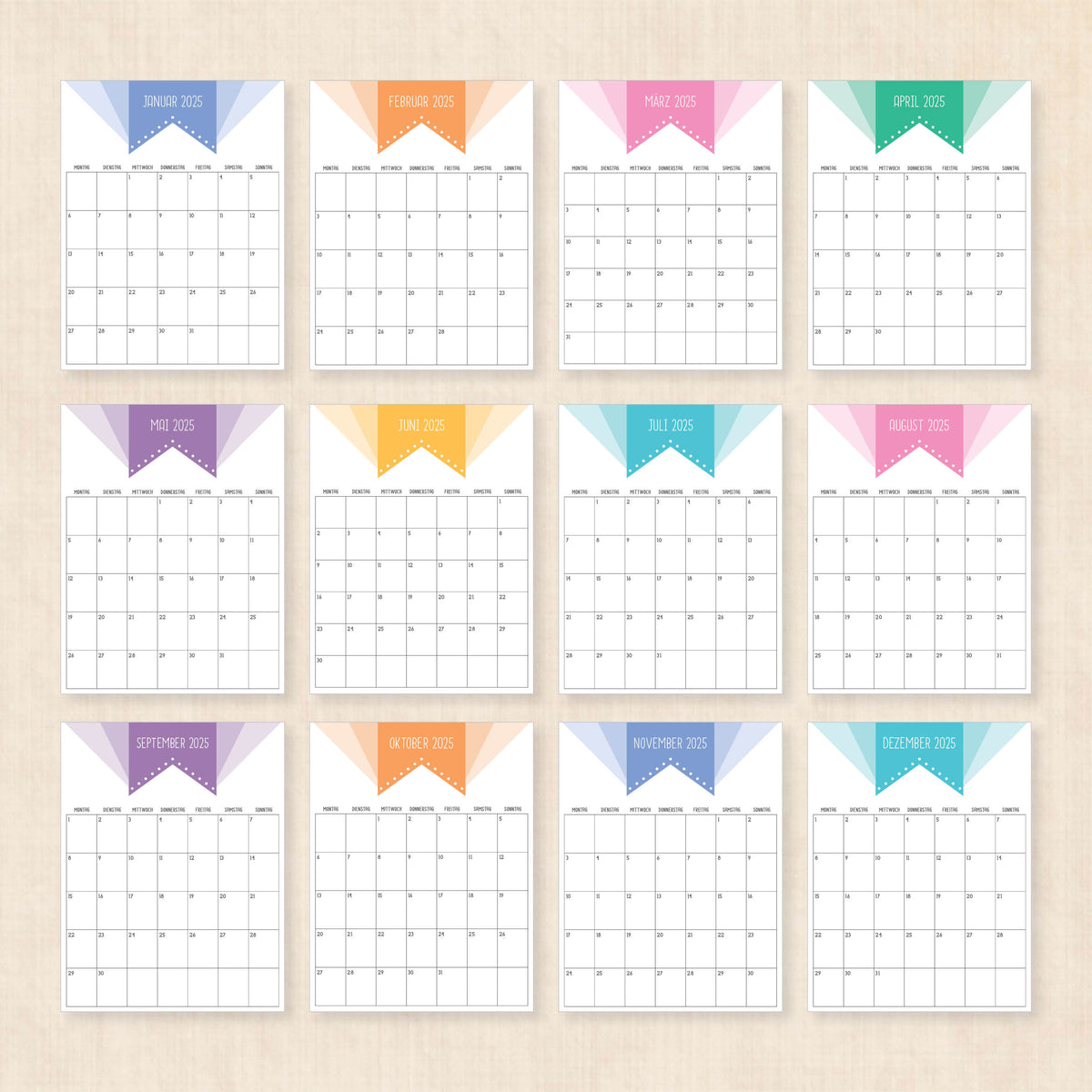 kalender 2025 zum ausdrucken
