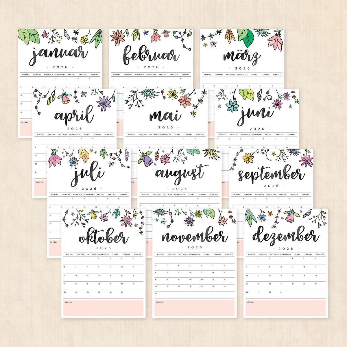 kalender 2026 zum ausdrucken