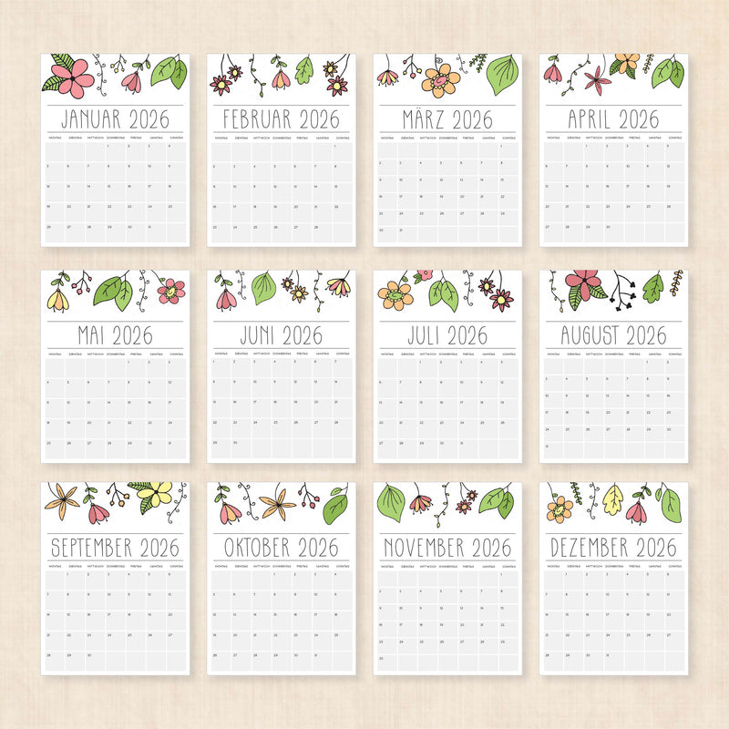 Kalender 2026 zum Ausdrucken