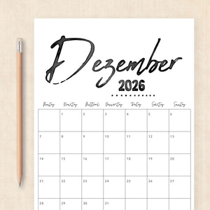 Kalender 2026 zum Ausdrucken