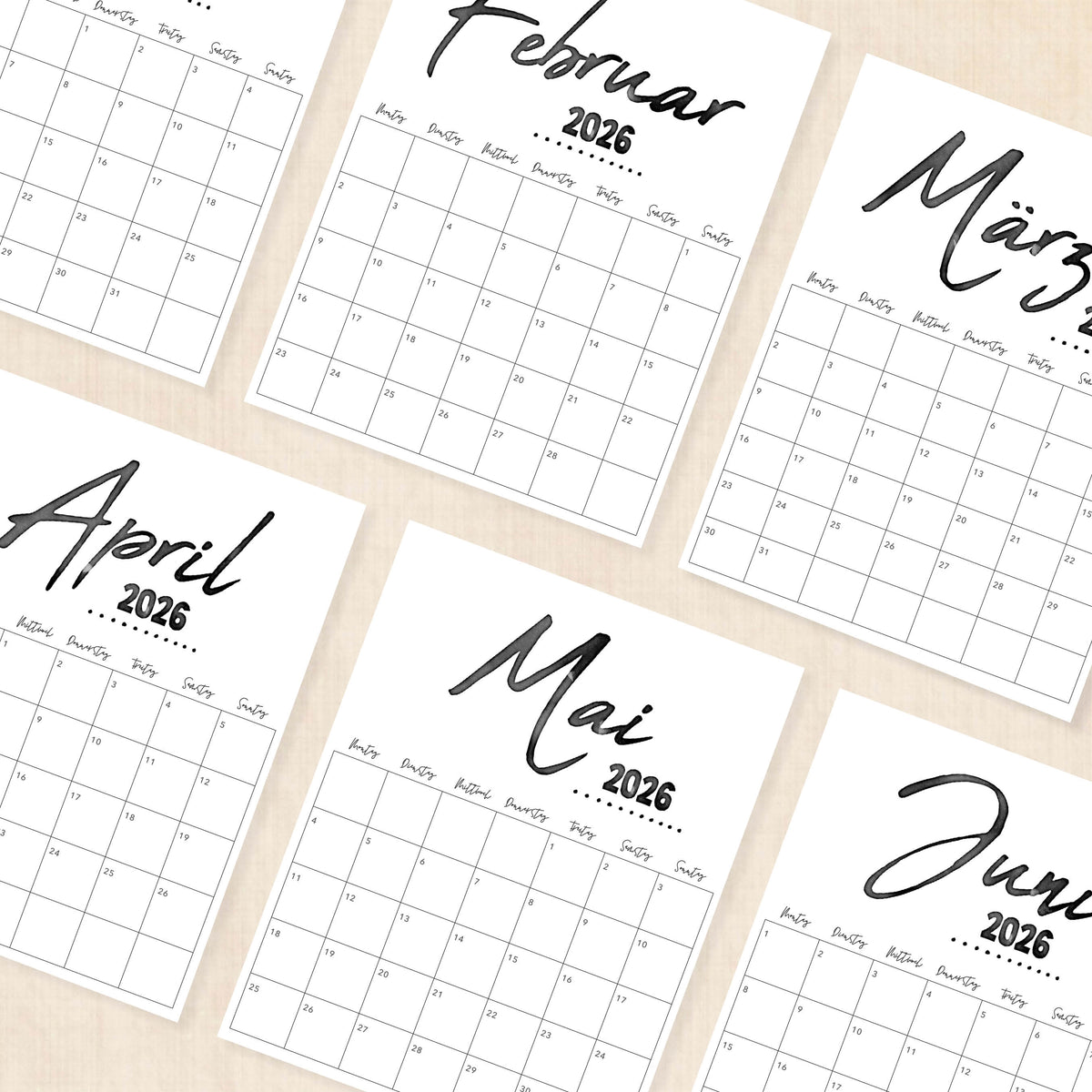 Kalender 2026 zum Ausdrucken