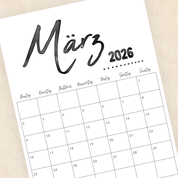 Kalender 2026 zum Ausdrucken