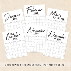 Kalender 2026 zum Ausdrucken