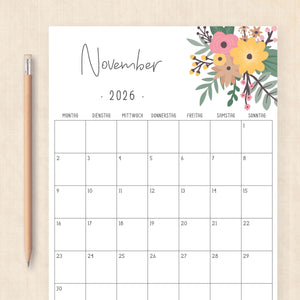 Kalender 2026 zum Ausdrucken