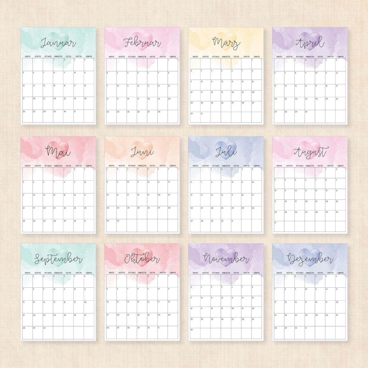 Kalender 2026 zum Ausdrucken