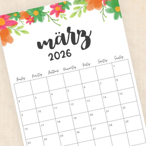 Kalender 2026 zum Ausdrucken