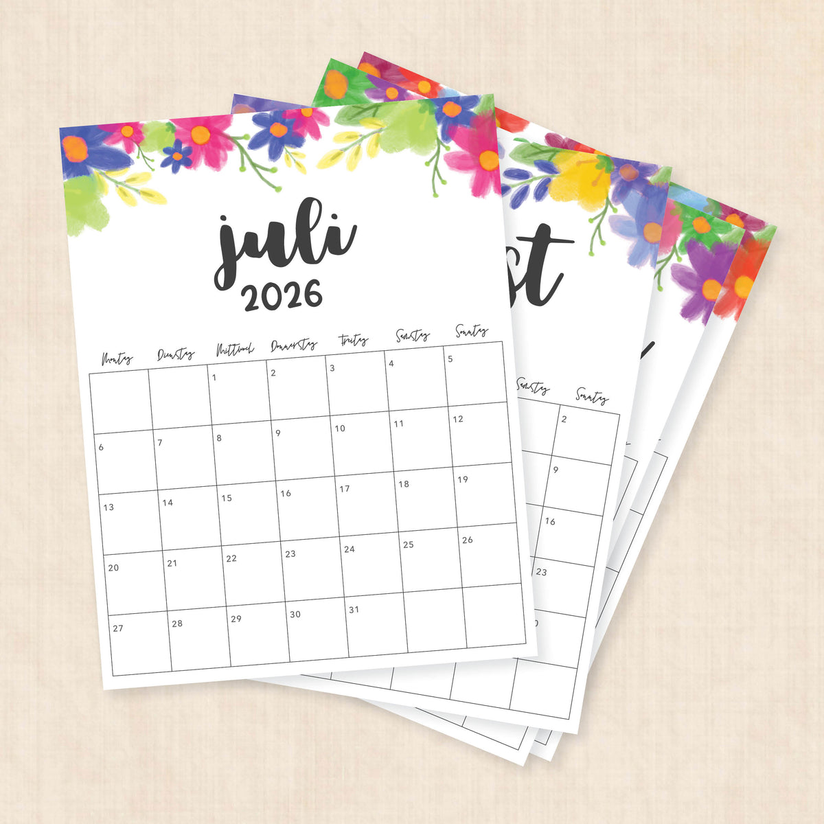 Kalender 2026 zum Ausdrucken