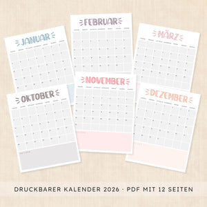 Kalender 2026 zum Ausdrucken