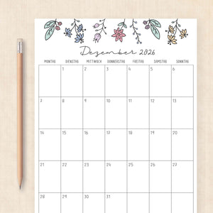 Kalender 2026 zum Ausdrucken