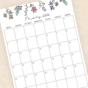 Kalender 2026 zum Ausdrucken