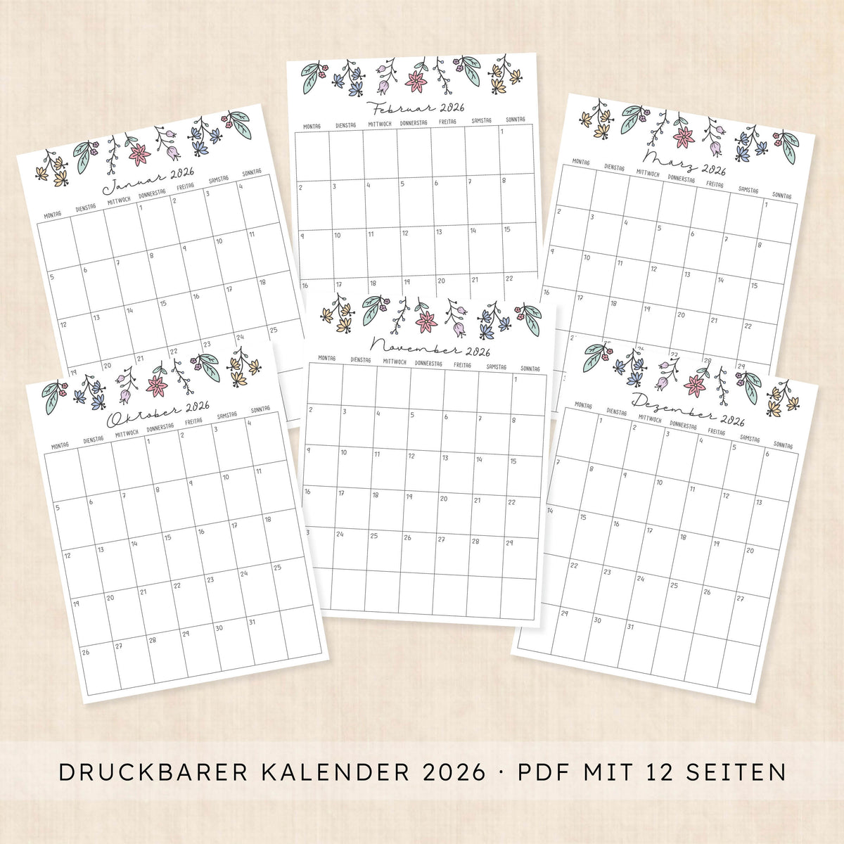 Kalender 2026 zum Ausdrucken