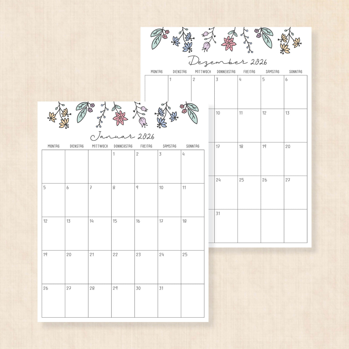 Kalender 2026 zum Ausdrucken
