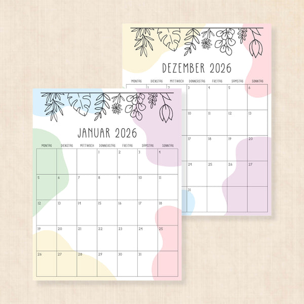 Kalender 2026 zum Ausdrucken