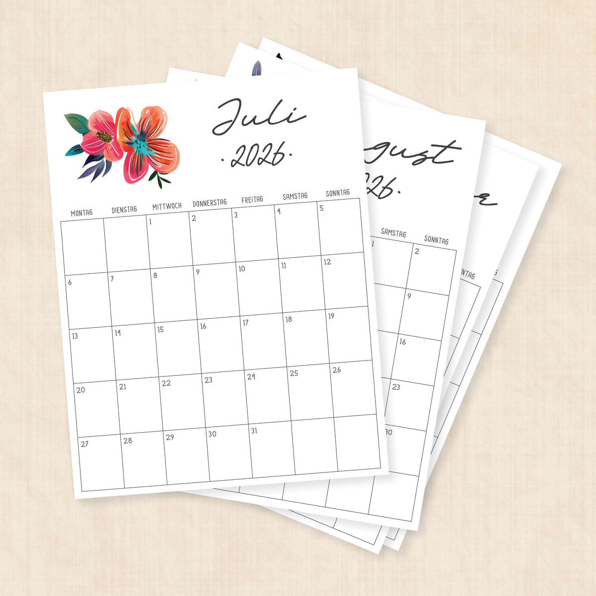 Kalender 2026 zum Ausdrucken