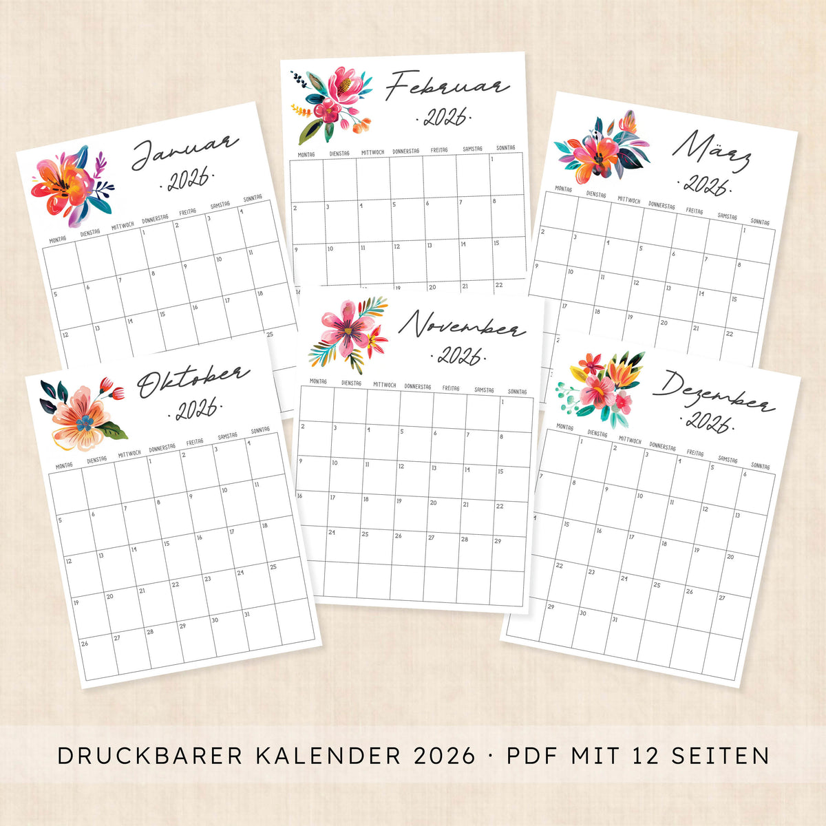 Kalender 2026 zum Ausdrucken