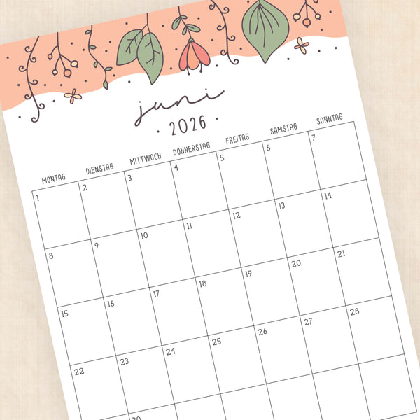 Kalender 2026 zum Ausdrucken