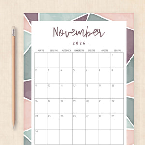 Kalender 2026 zum Ausdrucken