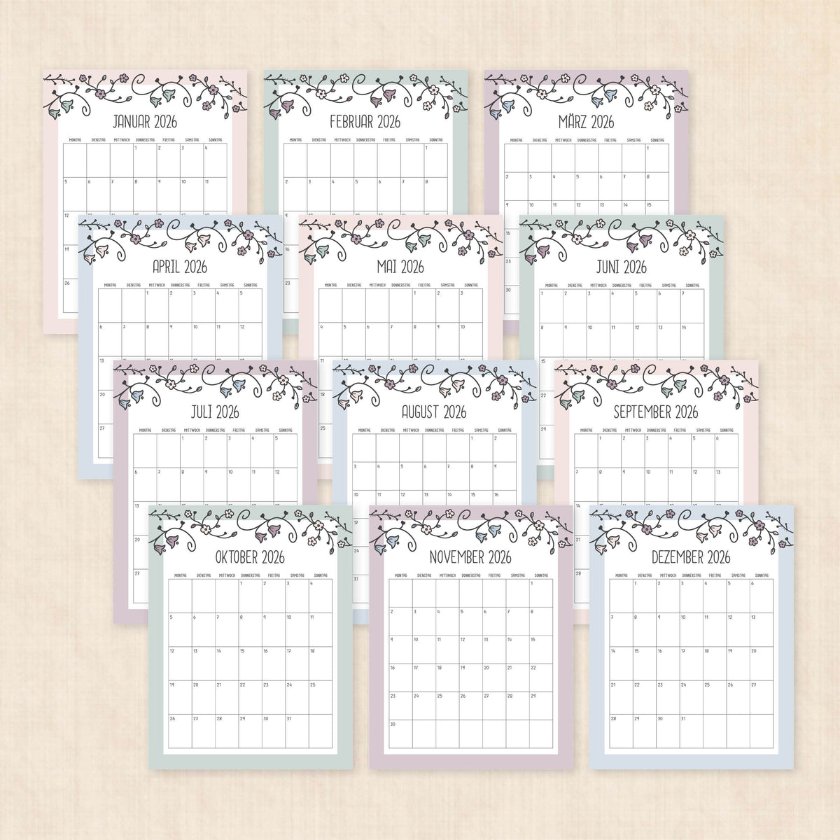 Kalender 2026 zum Ausdrucken