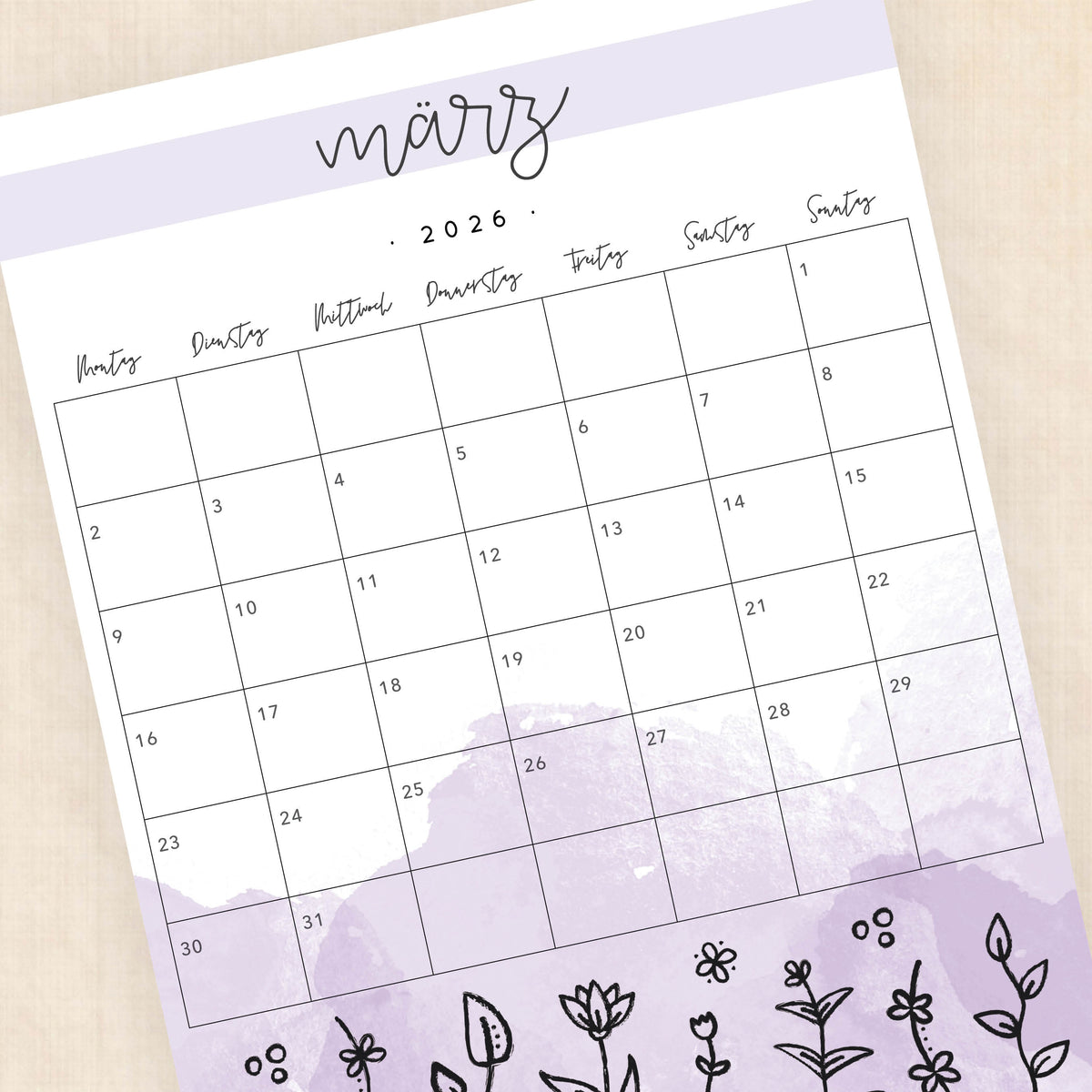 Kalender 2026 zum Ausdrucken