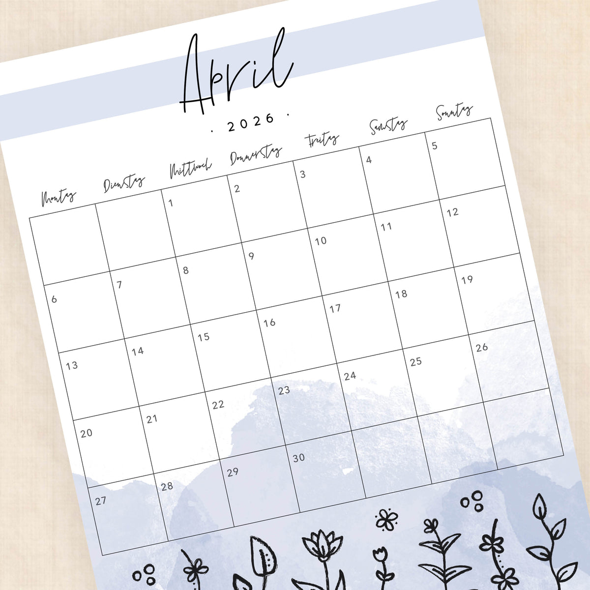 Kalender 2026 zum Ausdrucken