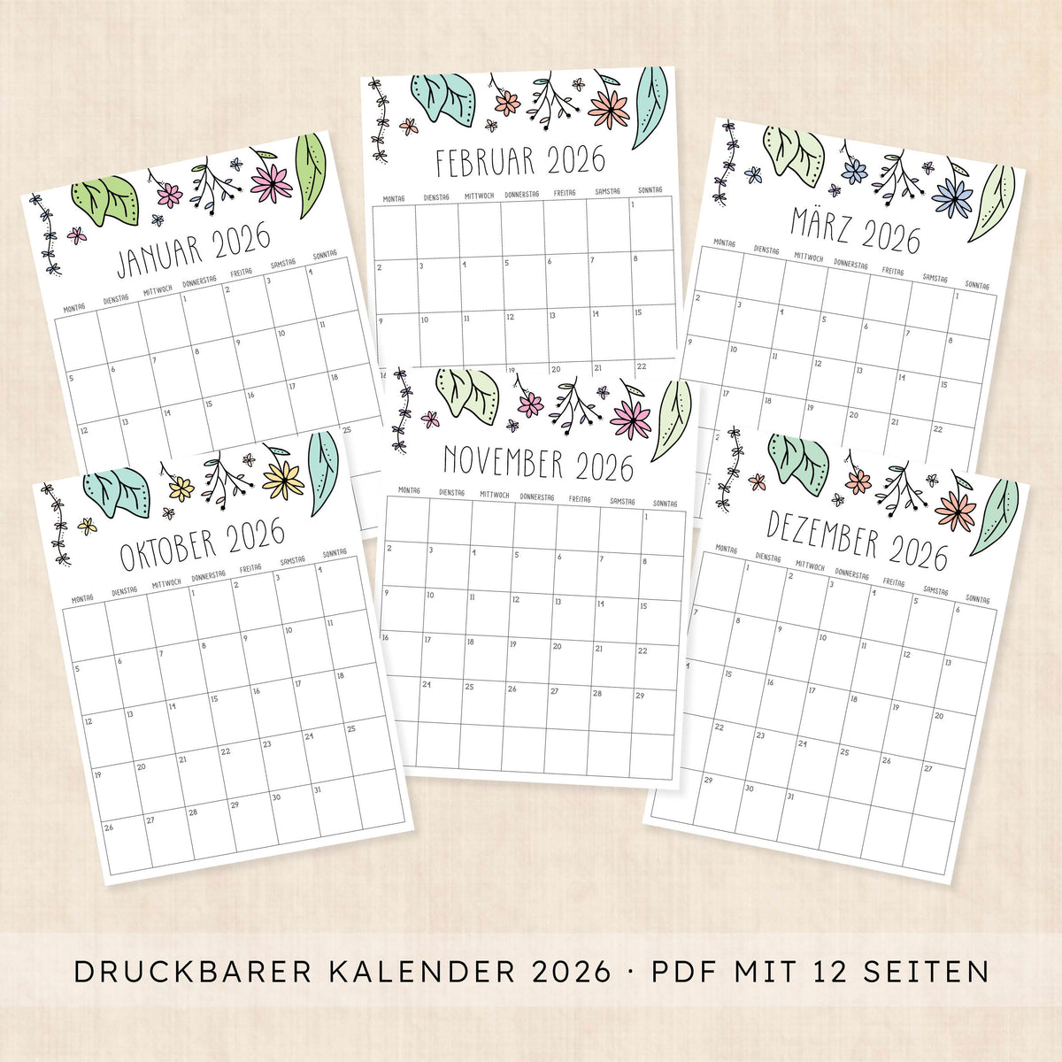 Kalender 2026 zum Ausdrucken