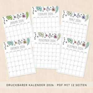 Kalender 2026 zum Ausdrucken