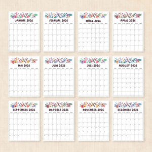 Kalender 2026 zum Ausdrucken