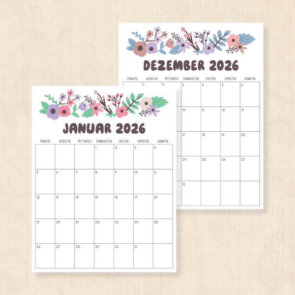 Kalender 2026 zum Ausdrucken