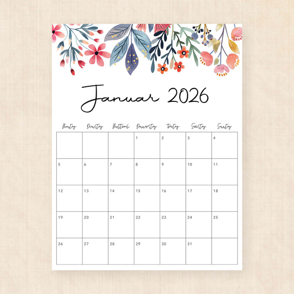 kalender 2026 zum ausdrucken