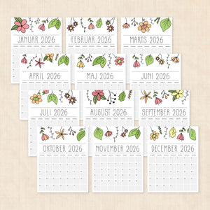 Kalender 2026 print selv