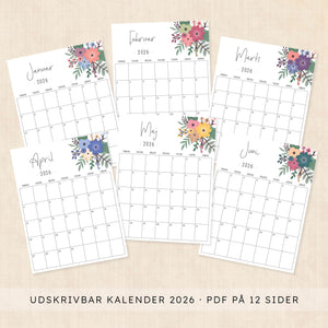 Kalender 2026 print selv