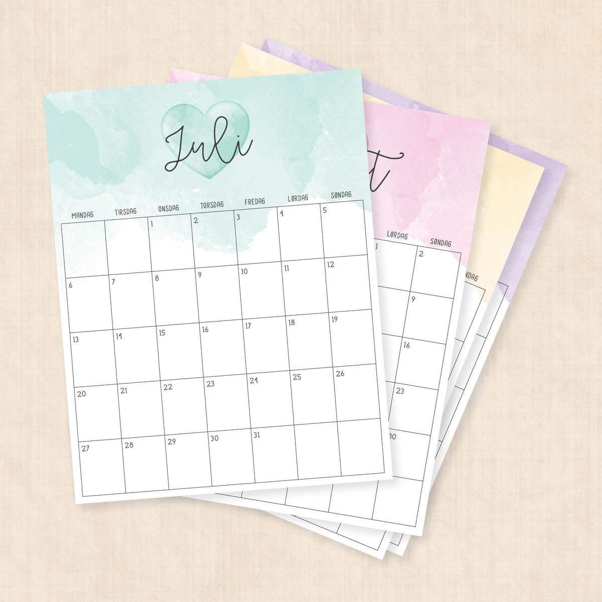 kalender 2026 print selv