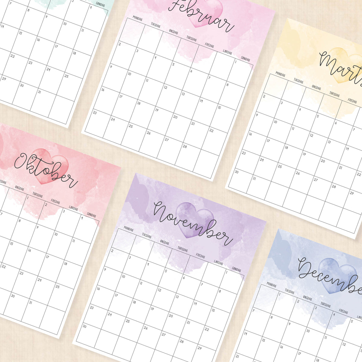 kalender 2026 print selv