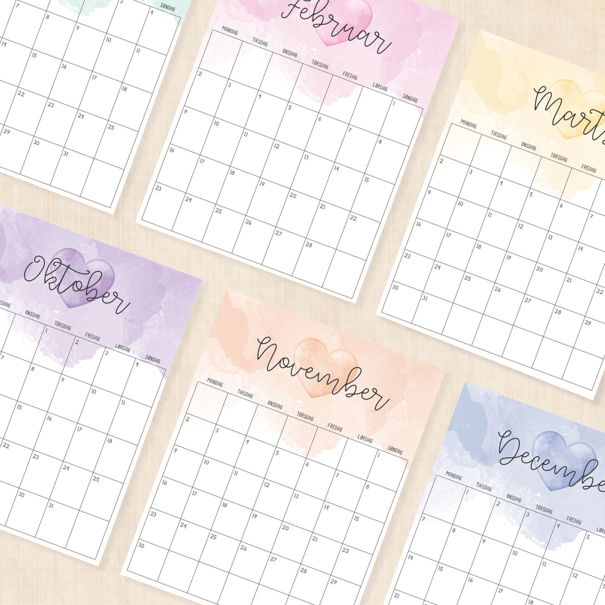 kalender 2026 print selv