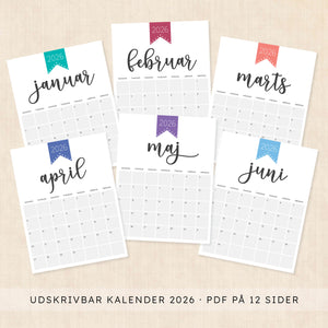 Kalender 2026 print selv