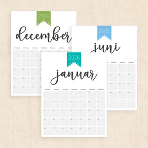 Kalender 2026 print selv