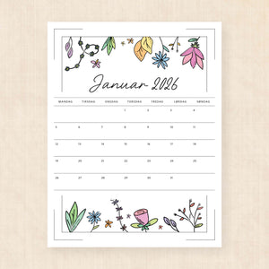 Kalender 2026 print selv