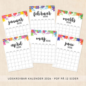 Kalender 2026 print selv