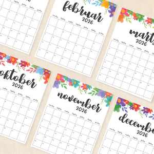 Kalender 2026 print selv