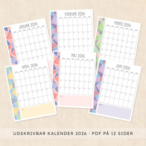 Kalender 2026 print selv
